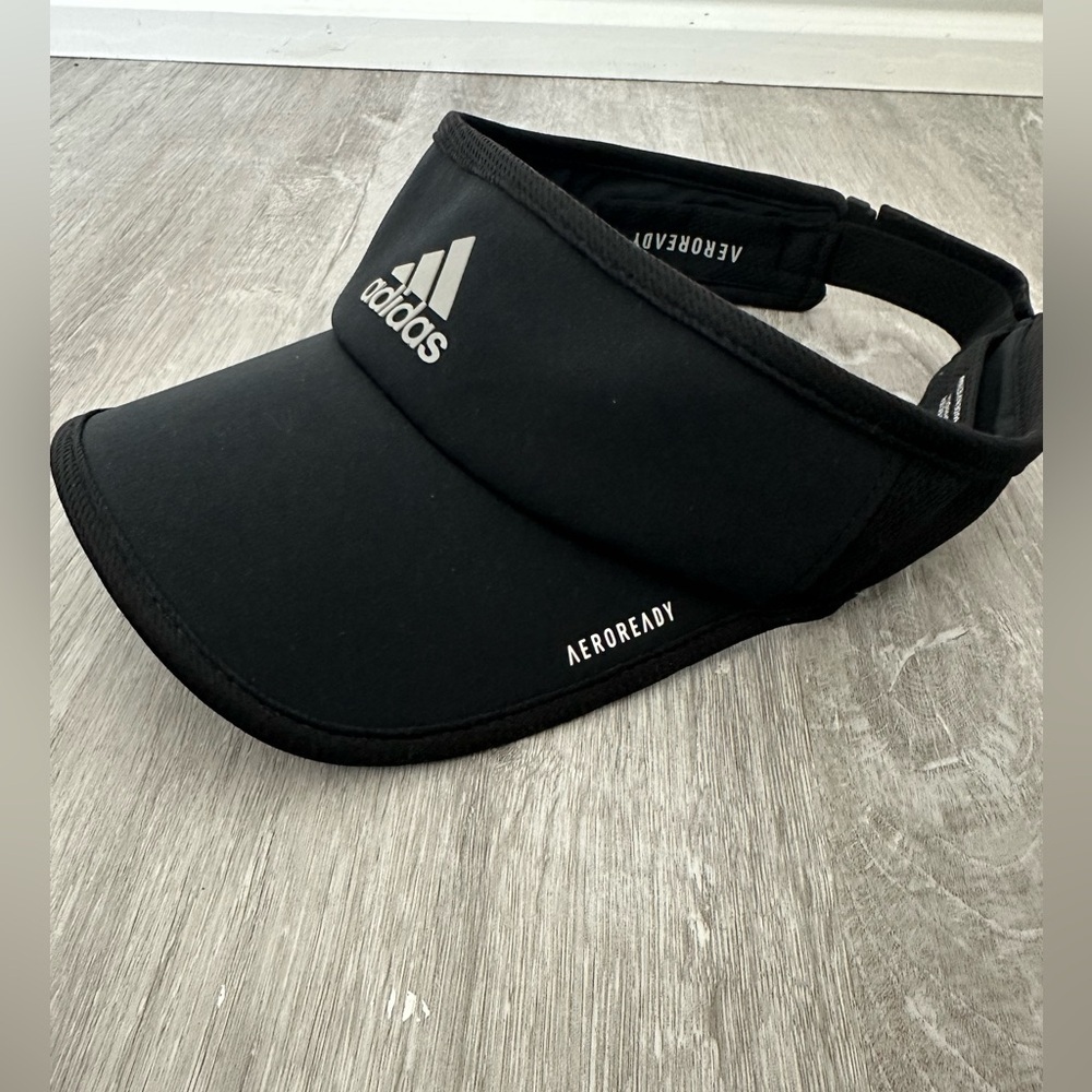 adidas women’s superlite visor/cap adjustable one size  black - Picture 2 of 6